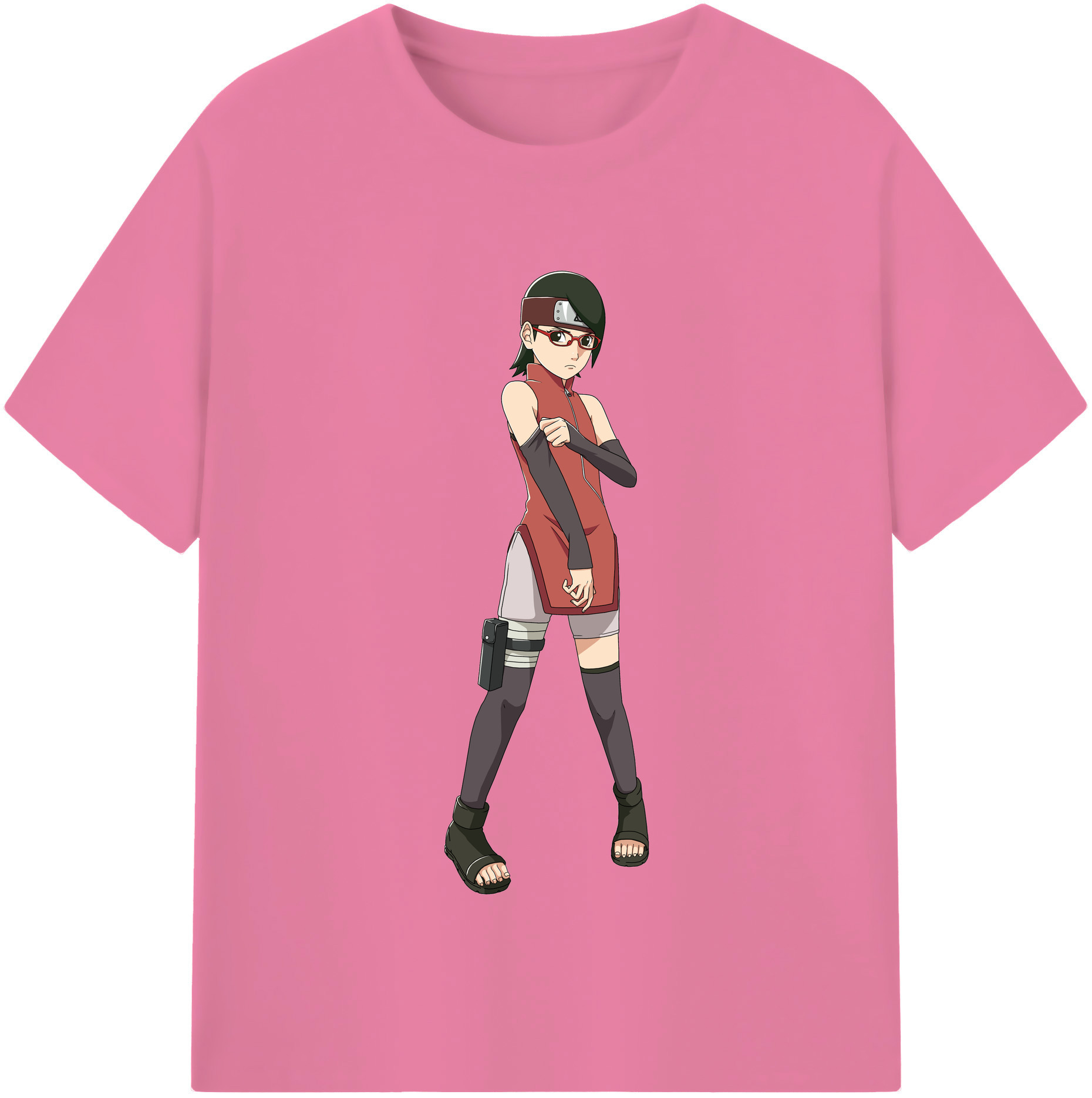 （画像用） NARUTO -ナルト- うちは サラダ Uchiha Sarada 綿100％半袖Tシャツ（フロントプリント）
